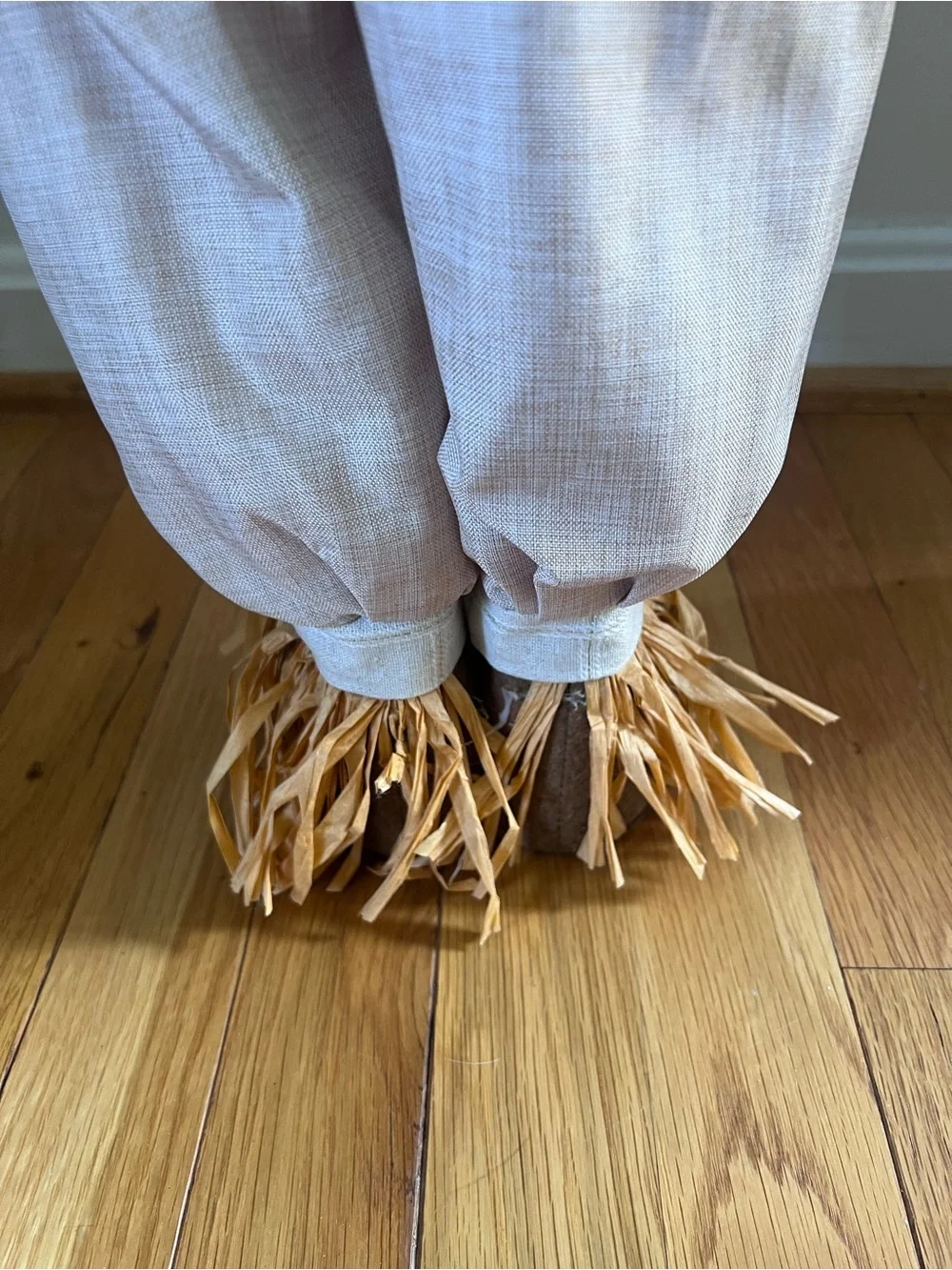 Scarecrow standing decor- beige and orange